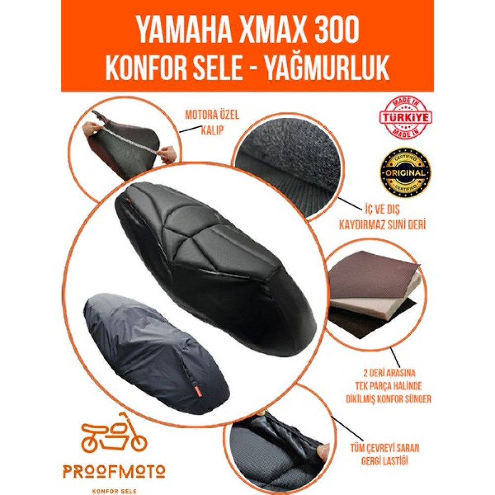 PROOFMOTO Yamaha Xmax 300 Konfor Sele ve Yağmurluk Kılıf Motorsiklet için Diğer Aksesuarlar Fiyatı
