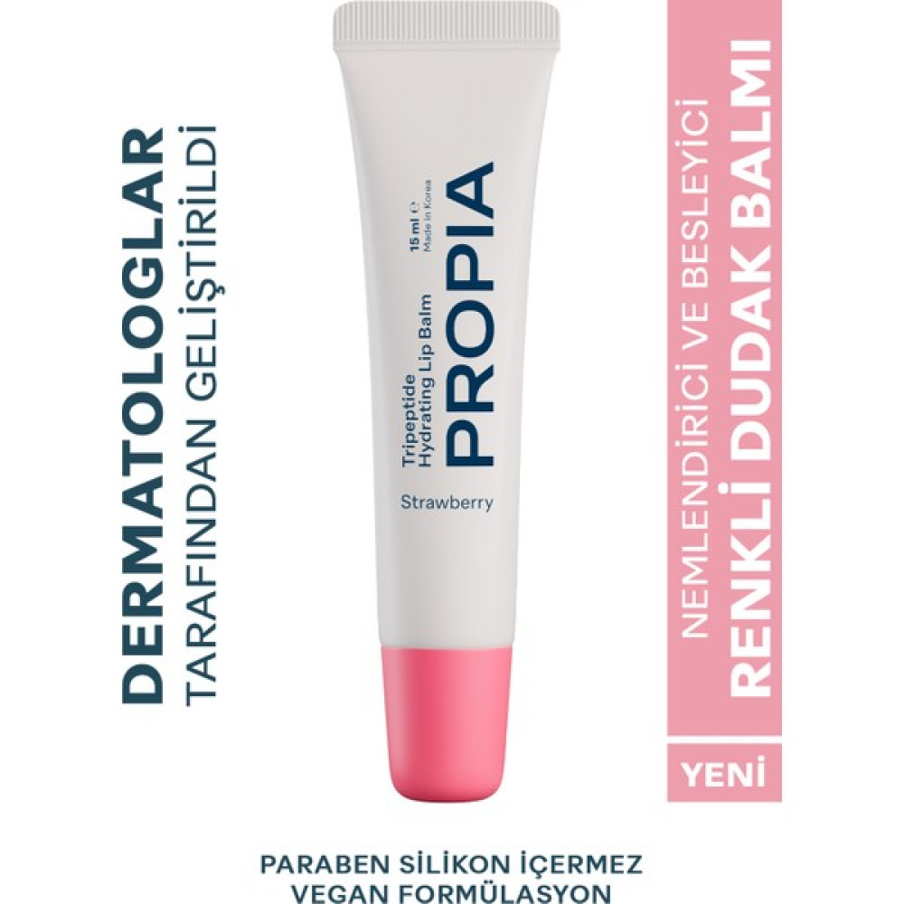 Propia Tripeptit Içeren Nemlendirici Besleyici Ve Dolgunlaştırıcı Çilekli Pembe Renkli Dudak Balmı 15 ml Dudak Bakımı / Koruyucu Fiyatı