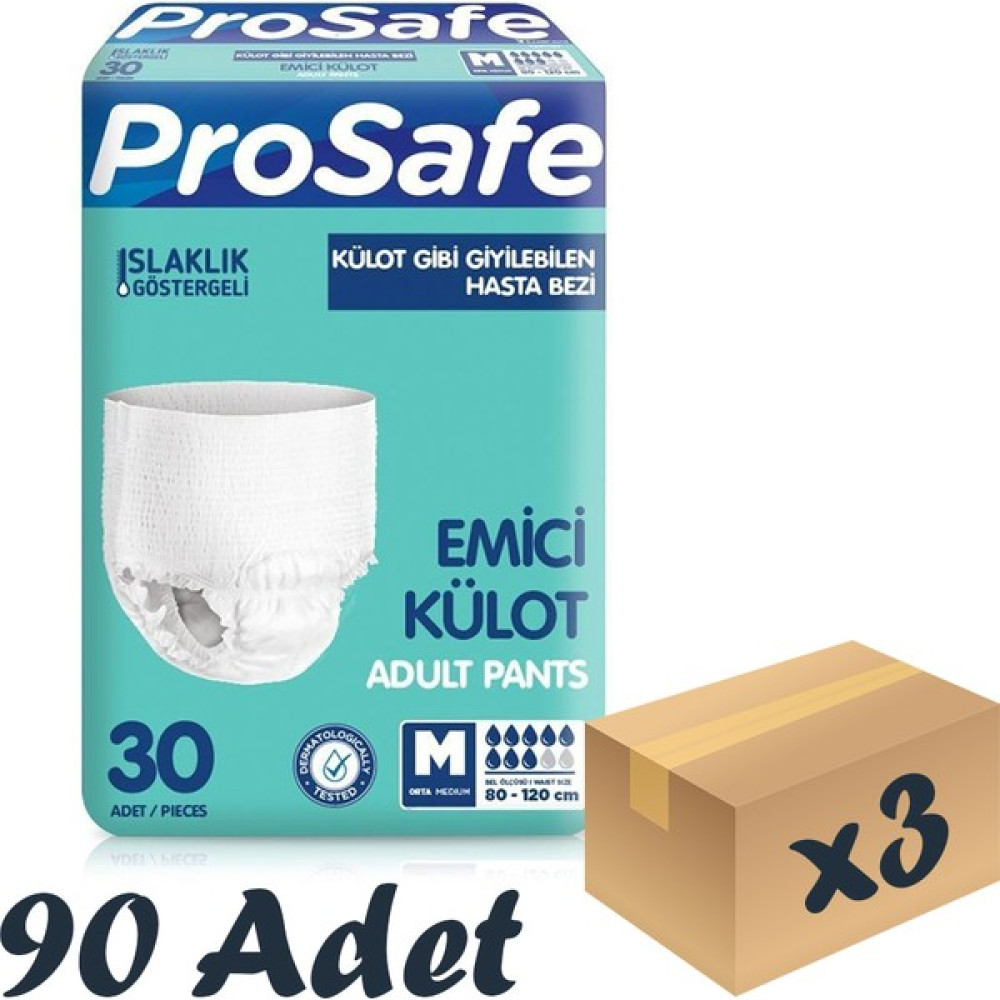Prosafe Tekstil Yüzey Emici Külot Medium 30'Lu 3 Paket 90 Adet - M Hasta Bezleri ve Temizliği Fiyatı