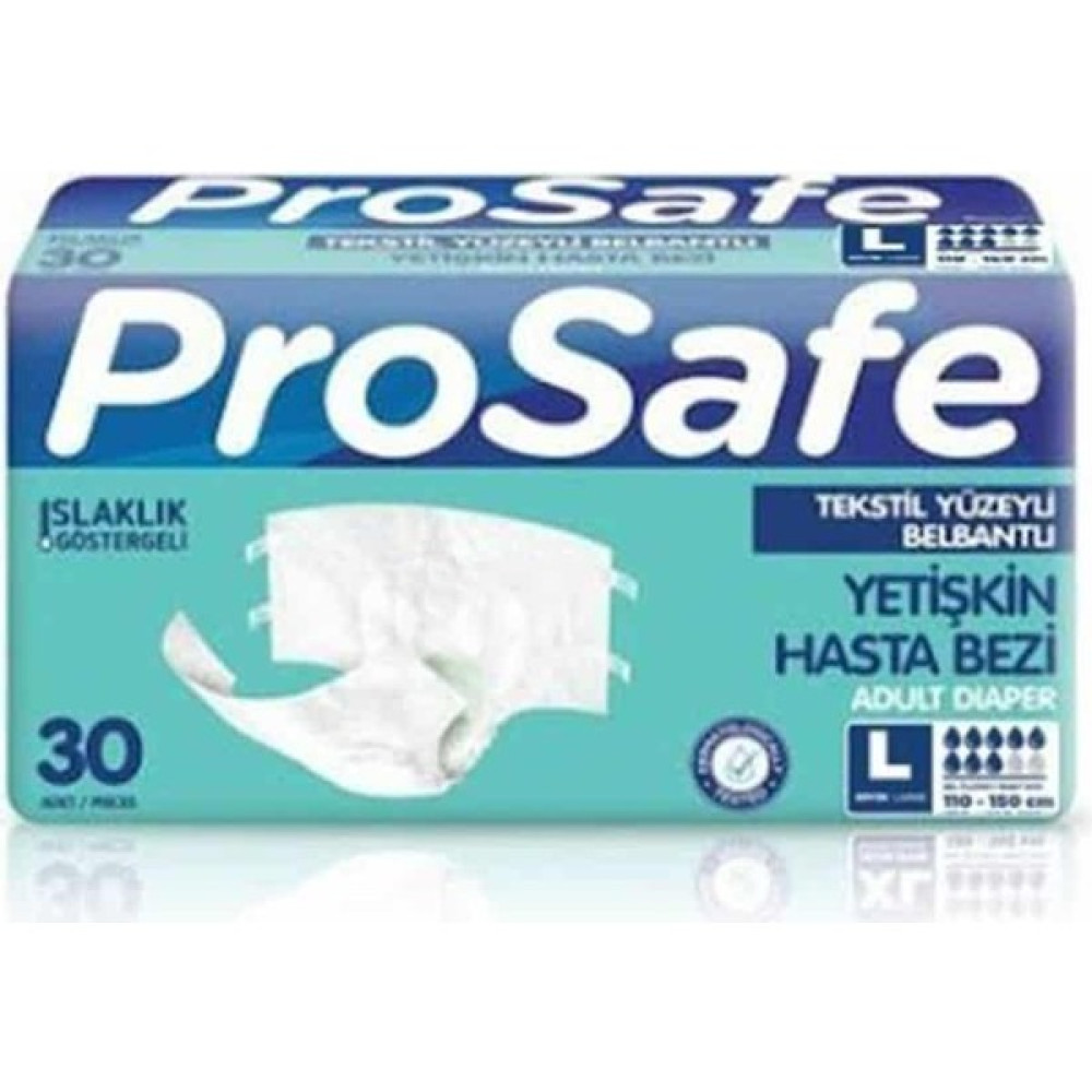 Prosafe Tekstil Yüzeyli Bel Bantlı Yetişkin Hasta Bezi Large 30'Lu Paket - L Hasta Bezleri ve Temizliği Fiyatı