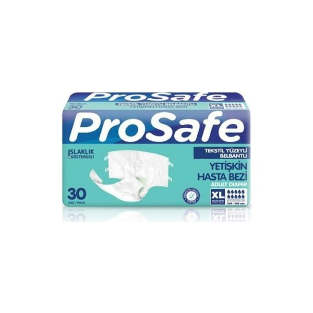 Prosafe Tekstil Yüzeyli Belbantlı Hasta Bezi 30'lu XL Hasta Bezleri ve Temizliği Fiyatı