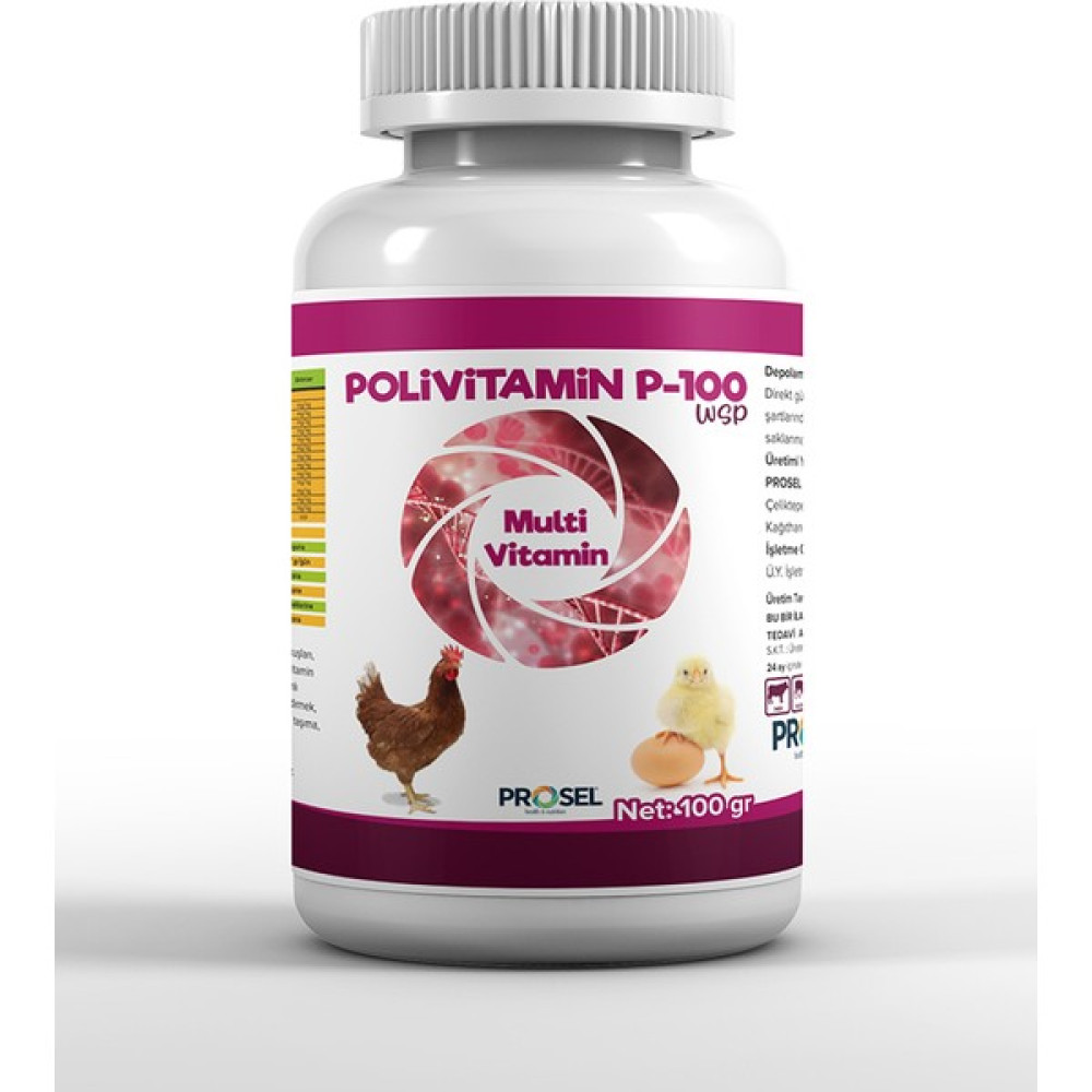 Prosel Polivitamin P-100 Tavuk Güvercin Kanatlı Hayvanlar Için Multivitamin 100 gr Evcil Hayvan Ürünleri Fiyatı