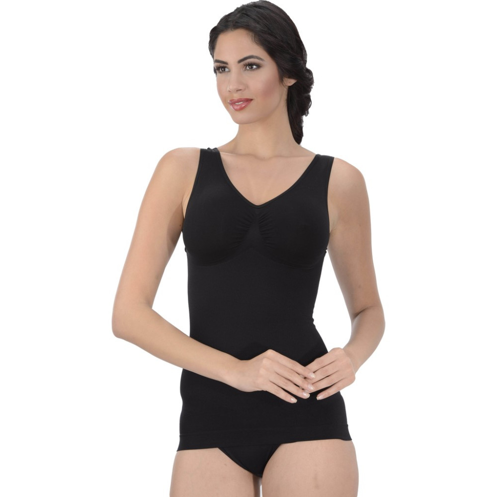 Proslim Kadın Siyah Kalın Askılı Atlet Korse Toparlayıcı Seamless Örme Dikişsiz Ipeksi 1 Beden Ince Görünüm Bayan Korse Fiyatı