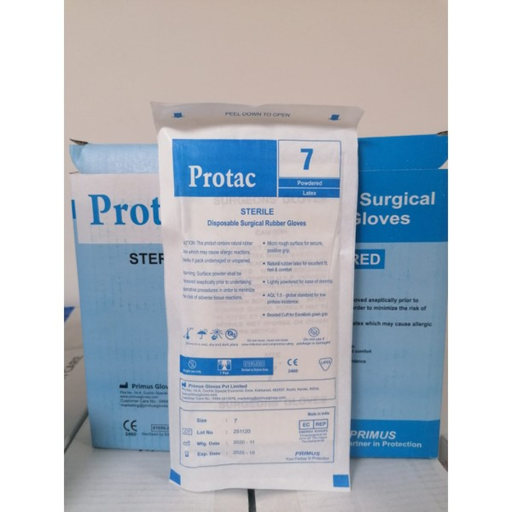 Protac Sterile Eldiven Pudralı No 7 - Beyaz - M Temizlik Malzemeleri Fiyatı