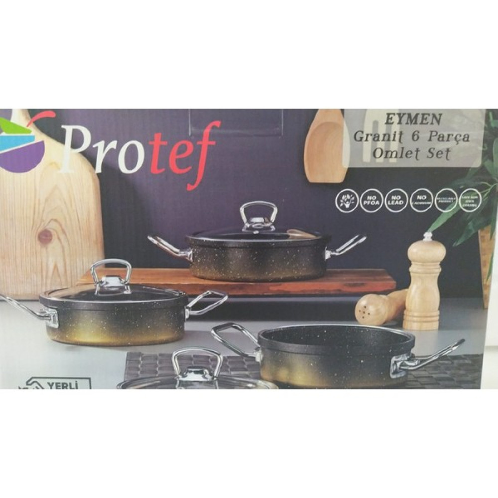 Protef Eymen 6 Parça Granit Omlet Set Tavalar Fiyatı