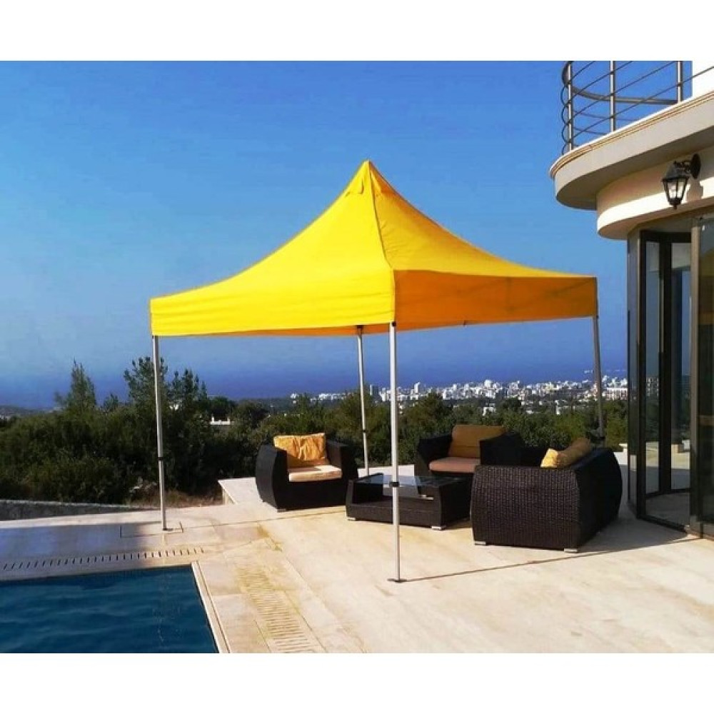 Protent Bahçe Çadırı Çardak Katlanır Gazebo Tente Gölgelik Kameriye 3x3 - 3x3m - Sarı Bahçe Tentesi Fiyatı