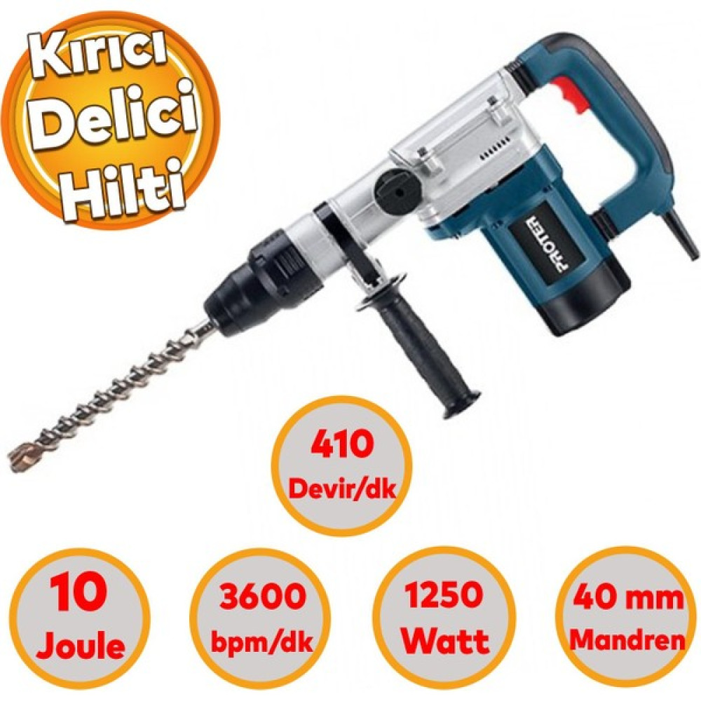 Proter Kırıcı Delici Darbeli Matkap 1250 W Proter Metal Beton Elektropnömatik Delme Kırma Hilti 40 mm Kırıcı Deliciler & Kırıcılar Fiyatı