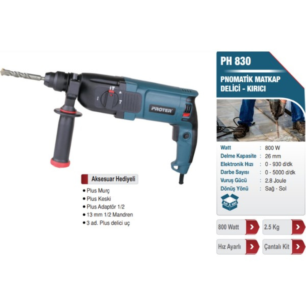 Proter Ph 830 Pnömatik Kırıcı / Delici Matkap Kırıcı Deliciler & Kırıcılar Fiyatı