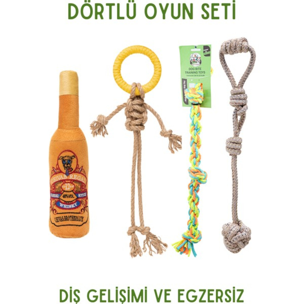 Proud Wave Köpek Oyuncağı Dörtlü Toplu Çekiştirmeli Halat - Diş Ipi - Pamuk Ipliği Stres Oyuncağı - Dörtlü Set Dörtlü-Set 46 - 60 cm Evcil Hayvan Ürünleri Fiyatı