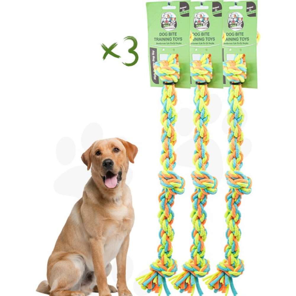 Proud Wave Köpek Oyuncağı Üçlü Çekiştirmeli Halat Pamuk - Köpek Isırma Oyuncağı Diş İpi Üçlü-Oyuncak Evcil Hayvan Ürünleri Fiyatı
