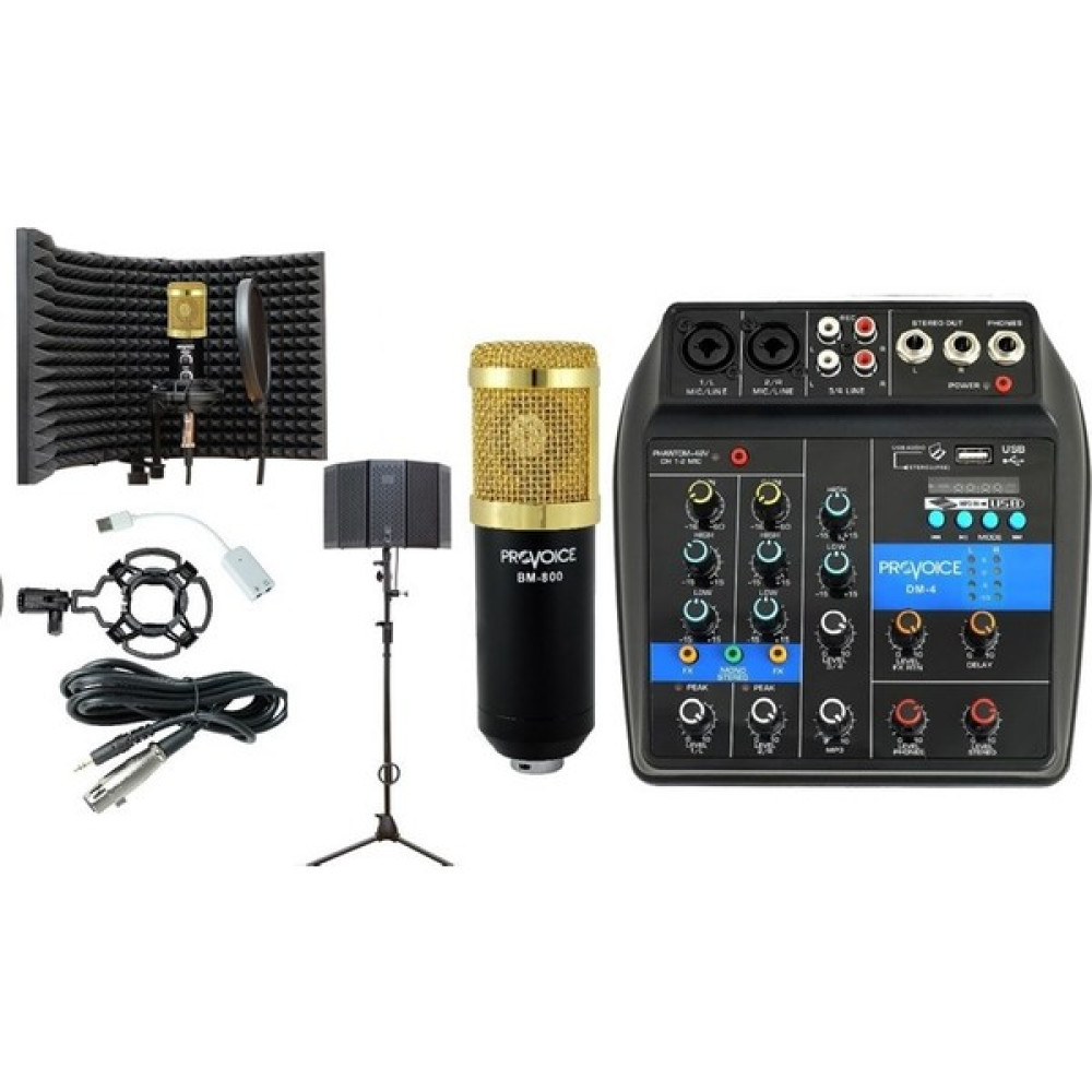 Provoice Audio BM-800 Full Studyo Üst Seviye Ses Kayıt Seti SİYAH Müzik Aletleri Fiyatı