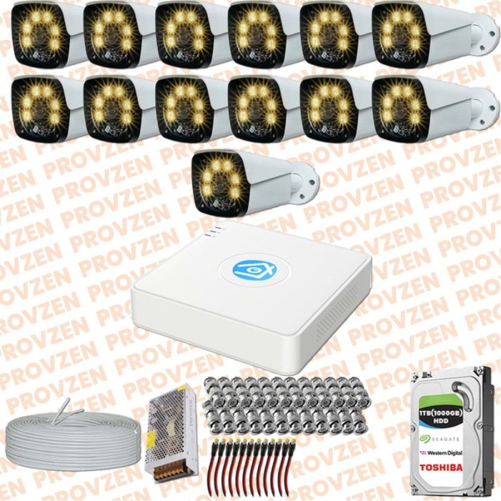 Provzen 13 Kameralı 5mp Lensli 1080P Fullhd Gece Görüş Renkli Set Oto Boyaları Fiyatı