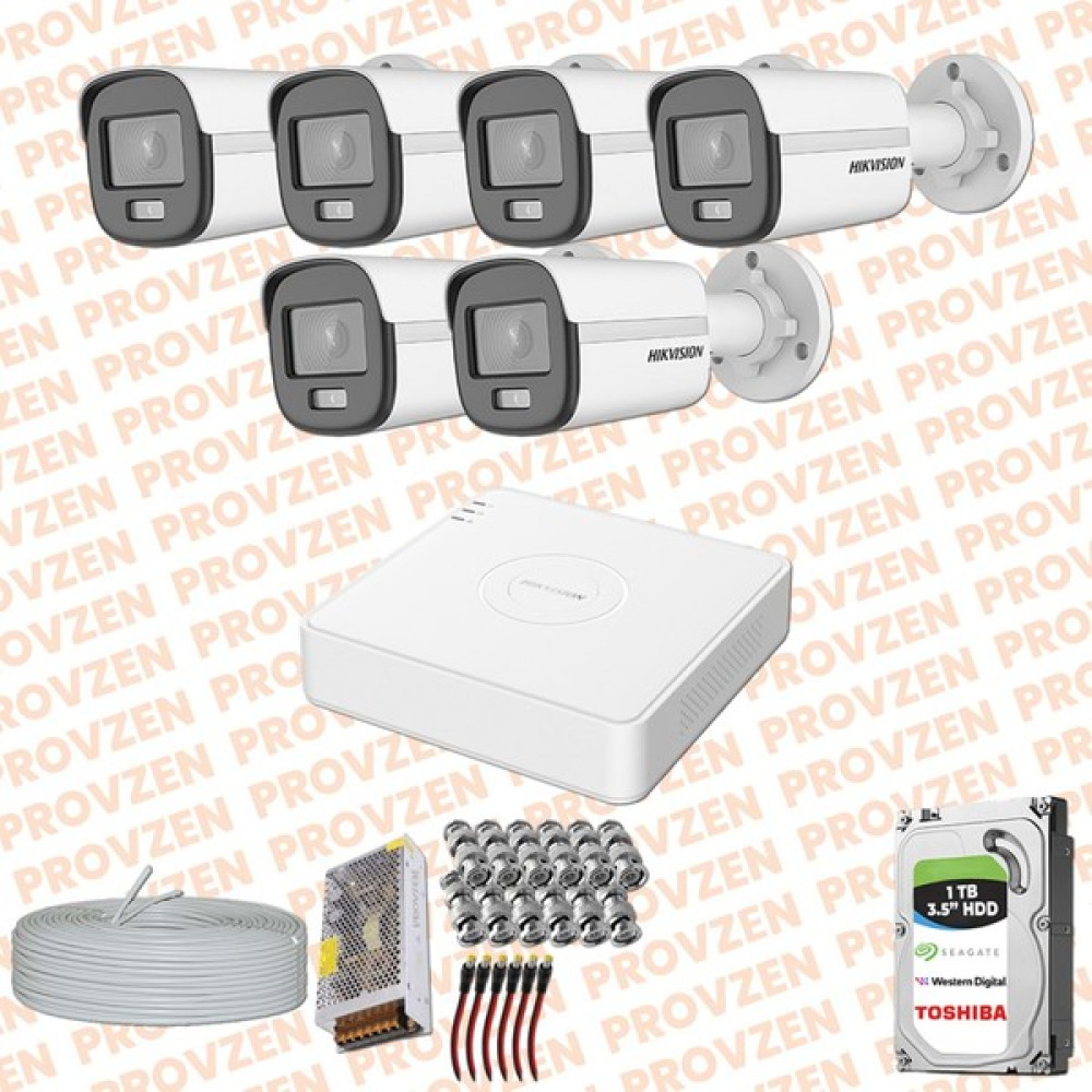 Provzen Hıkvısıon Colorvu Gece Renkli 6 Kameralı Set 1Tb Hdd Oto Boyaları Fiyatı