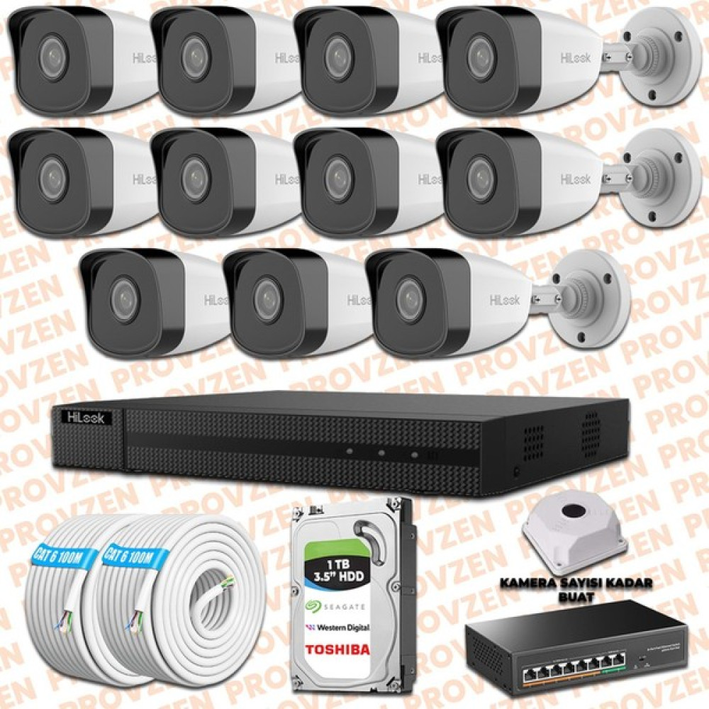 Provzen Hilook İp Kamera Seti 1080P Fullhd 11 Güvenlik Kamerası Oto Boyaları Fiyatı