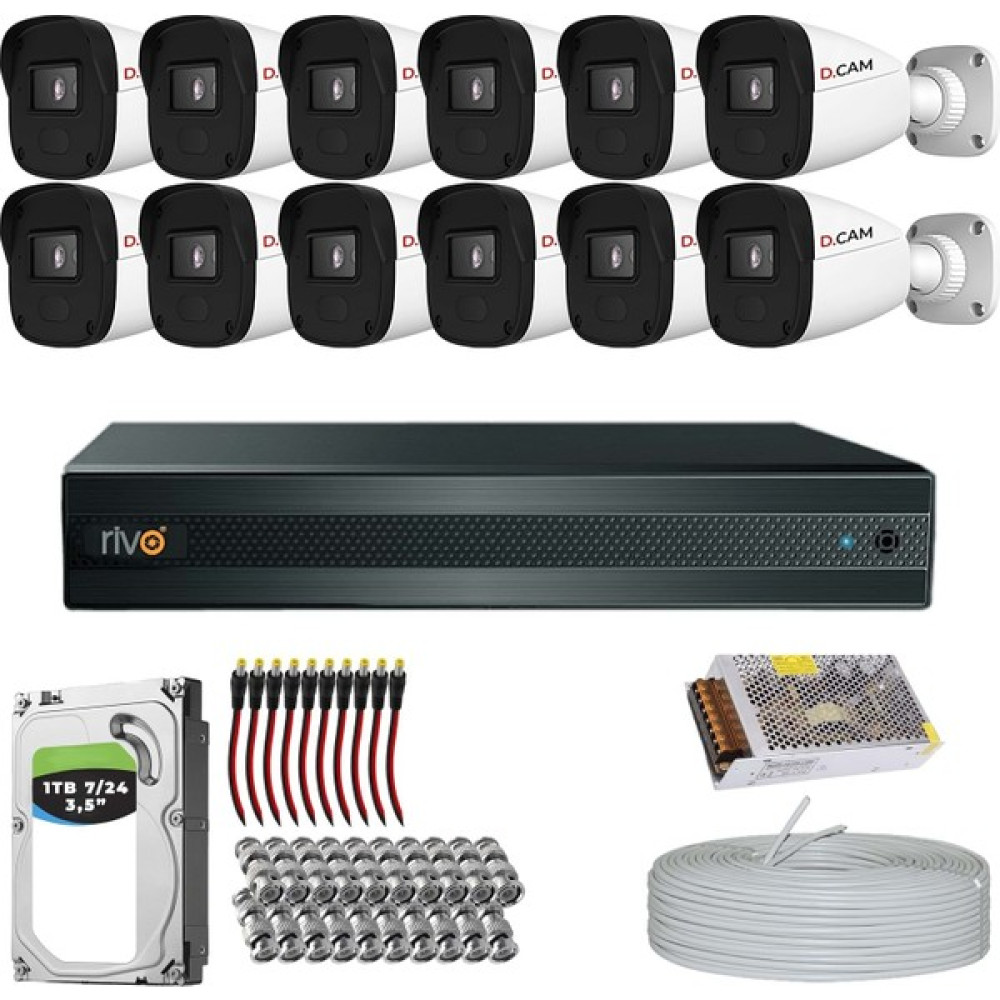 Provzen Rivo Dcam 12 Kameralı 40 Metre Gece Görüşlü Set 1 Tb 7/24 HDD Oto Boyaları Fiyatı