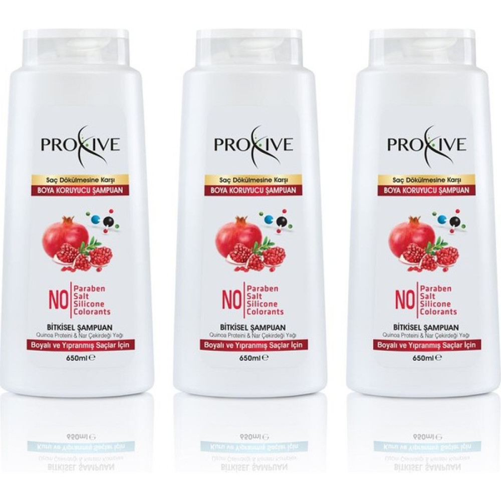 Proxive Tuzsuz Parabensiz Silikonsuz Boyasız Boya Koruyucu Şampuan 650 ml x 3'lü Avantaj Oto Boyaları Fiyatı