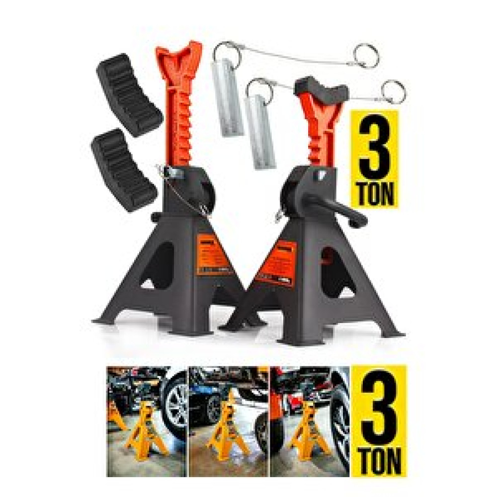 Proxtech 3ton-3000kg Profesyonel Kaymaz Plastik Korumalı 3 Ton Kriko Standı Araç Altı Sehpa (2 Adet Set) Kriko Fiyatı
