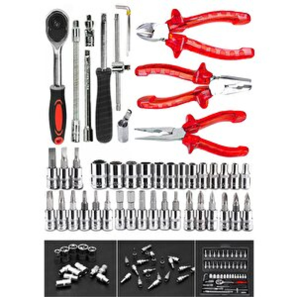 Proxtech 49 Parça Mini Lokma Takımı Otomatik Cırcırlı 1/4" Pense Kargaburun Yankeski Kombinasyon Alet Seti Lokma Takımı Fiyatı