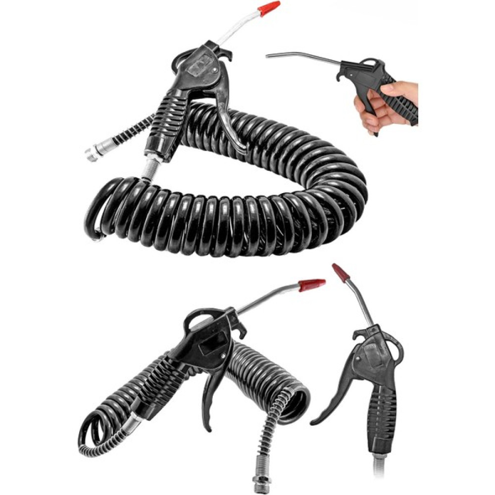 Proxtech 7 Metre Hava Üfleme Toz Alma Kompresör Hava Tabancası Spiral Hava Hortumu 8 mm 7metre Hava Kompresörü Fiyatı