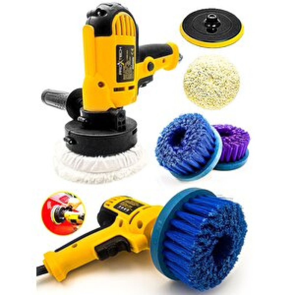 Proxtech Araç, Koltukyıkama 6kademe Devir Ayarlı Zımpara Parlatma Pasta Cila Polisaj Makinası + Fırça Hediye Zımparalama Makinesi Fiyatı
