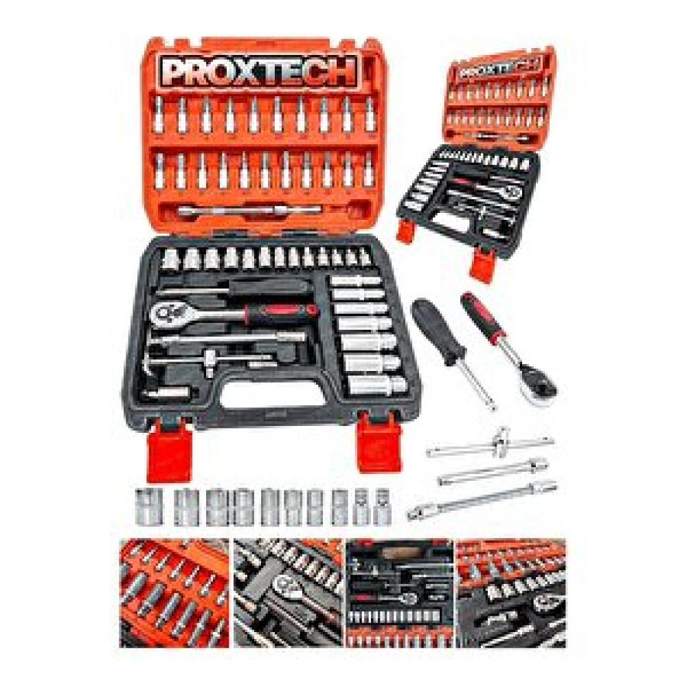 Proxtech Combo Lokma Anahtar tamir Takımı 53 Adet 1/4 Cırcır Tork Anahtarı soket Seti Oto Tamir Alet Seti Lokma Takımı Fiyatı