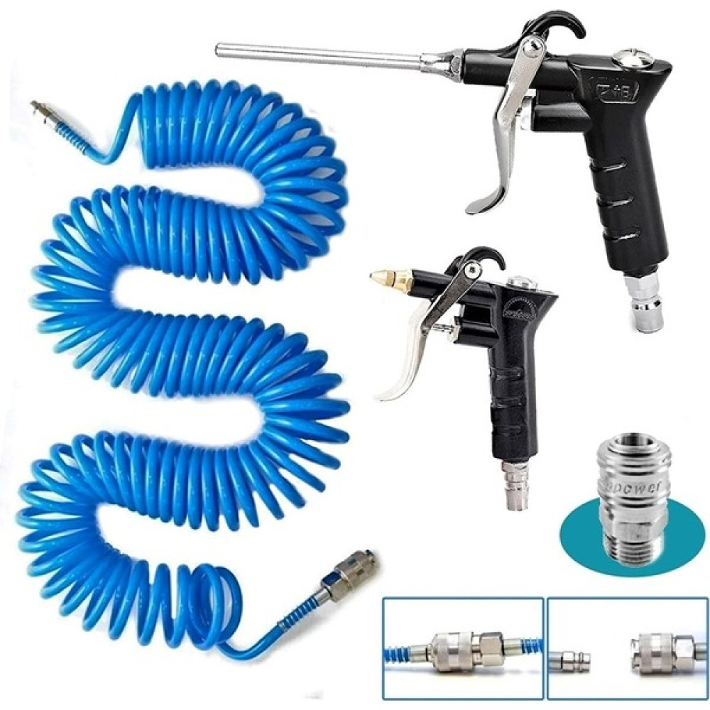 Proxtech Kompresör Spiral Hava Hortumu 8 mm 15 mt Hava Jakı Hava Tabancası Recor 3 Pcs Seti Hava Kompresörü Fiyatı