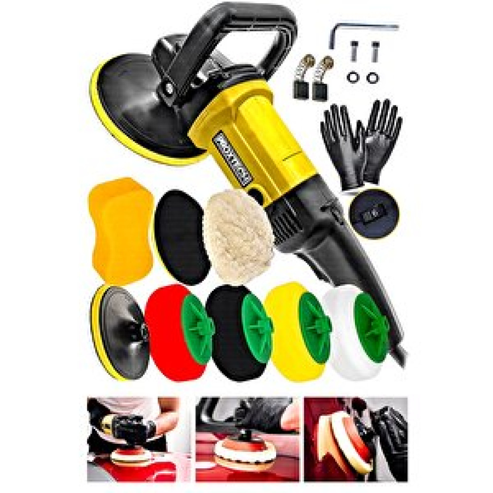 Proxtech Premium 6 Kademeli Devirli Sünger Setli Zımpara Pasta Cila Büyük Polisaj Makinesi Ful Set Zımparalama Makinesi Fiyatı