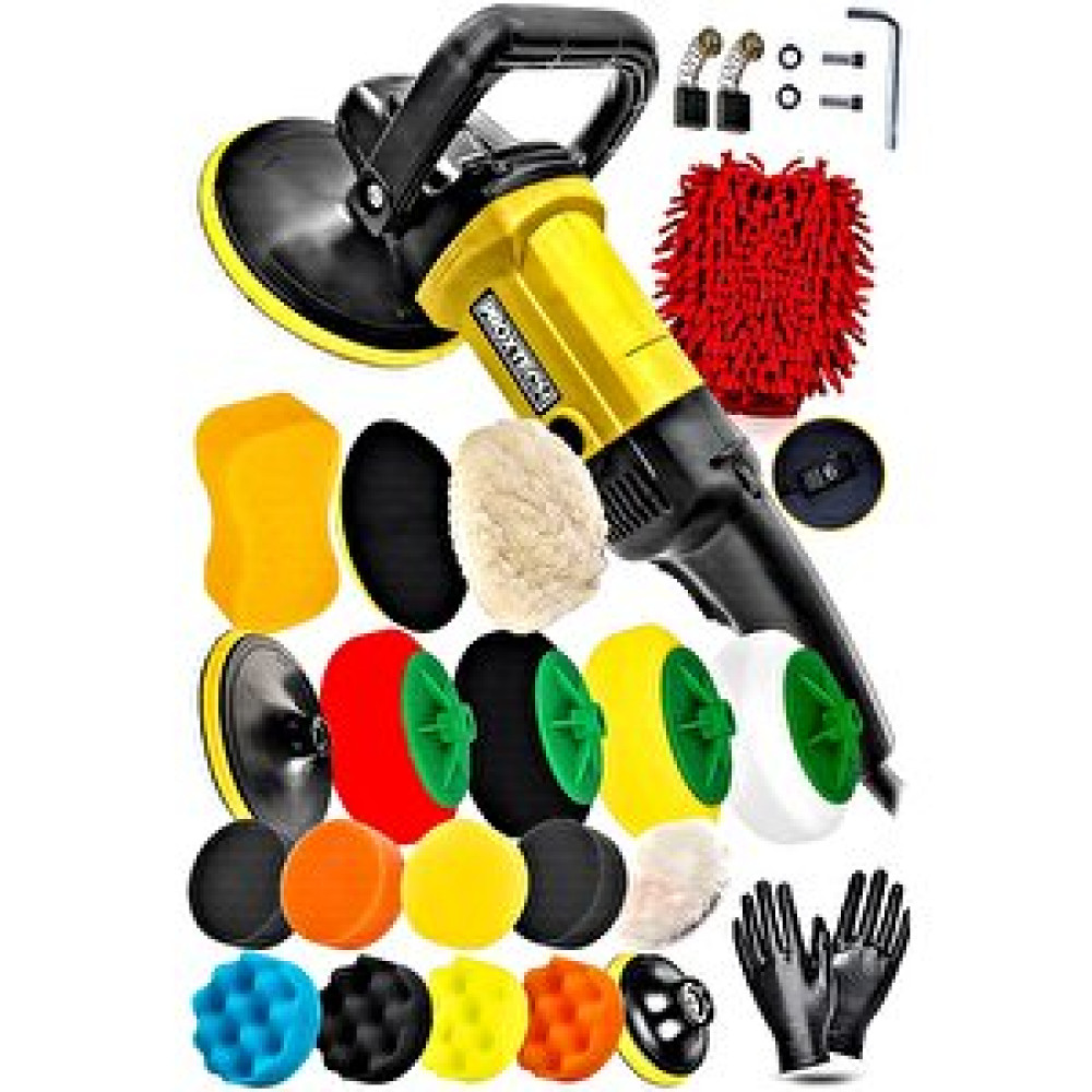 Proxtech Premium 6 Kademeli Devirli Sünger Setli Zımpara Pasta Cila Büyük Polisaj Makinesi Ful Takım Zımparalama Makinesi Fiyatı