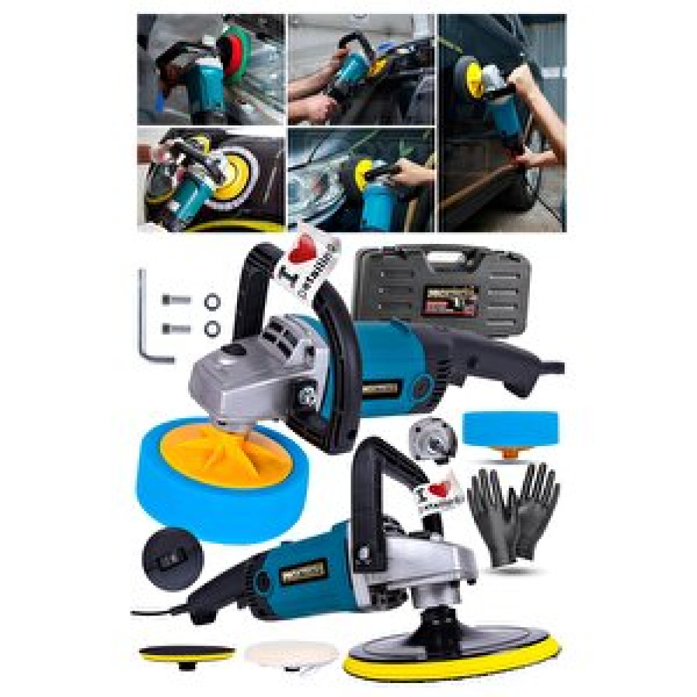 Proxtech Yüksek Kalite 6 Devirli Hare Sünger Setli Zımpara Pasta Cila Büyük Polisaj Makinesi Ful Set Zımparalama Makinesi Fiyatı