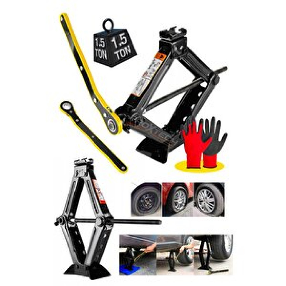 Proxtech Yüksek Kalite Cırcır Kollu Araba Kaldırma Oto Krikosu 1.5ton-1500 Kg Makas Cırcır Otomatik Kriko Kriko Fiyatı
