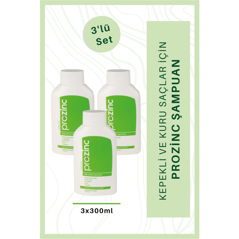 Prozinc Kepek Şampuanı Kuru Saçlar Için 3x300 Ml. Şampuan ve Saç Kremi Fiyatı