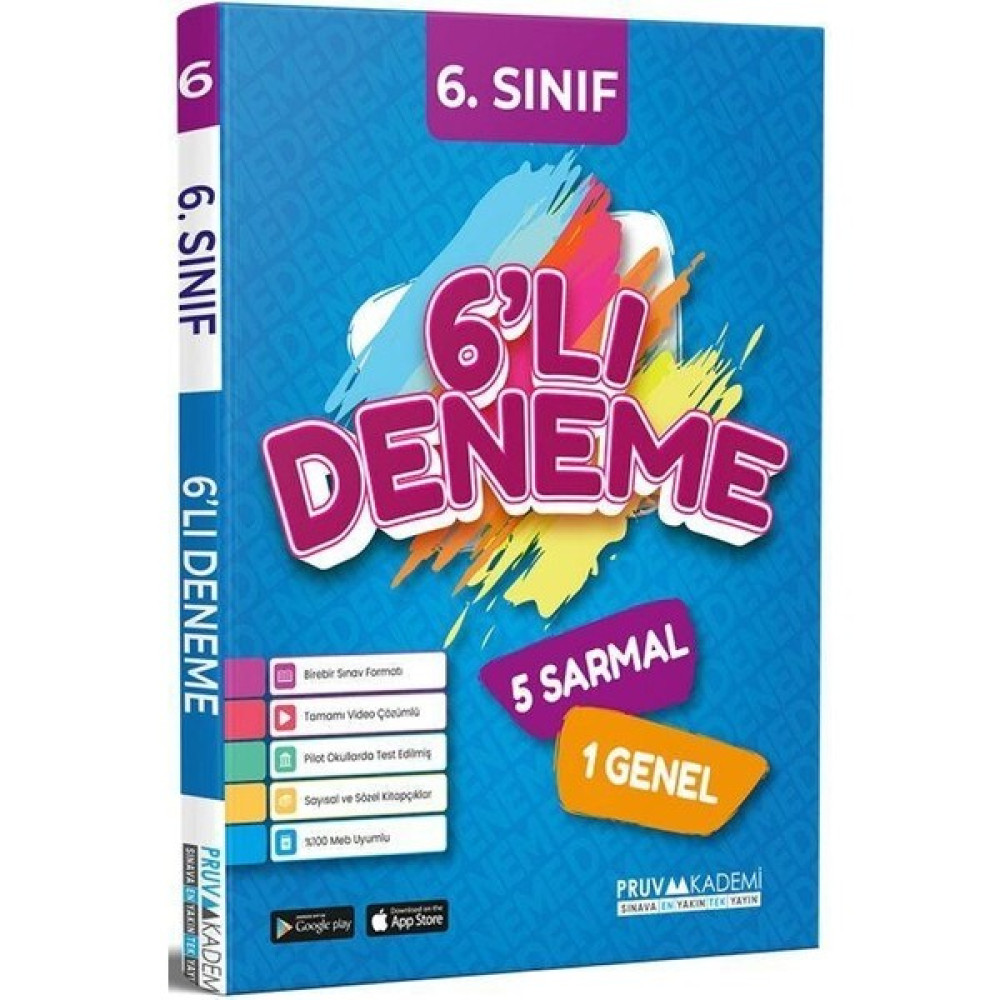 Pruva 6. Sınıf Tüm Dersler 6 Lı Deneme Pruva Akademi Kaynak Kitapları Fiyatı