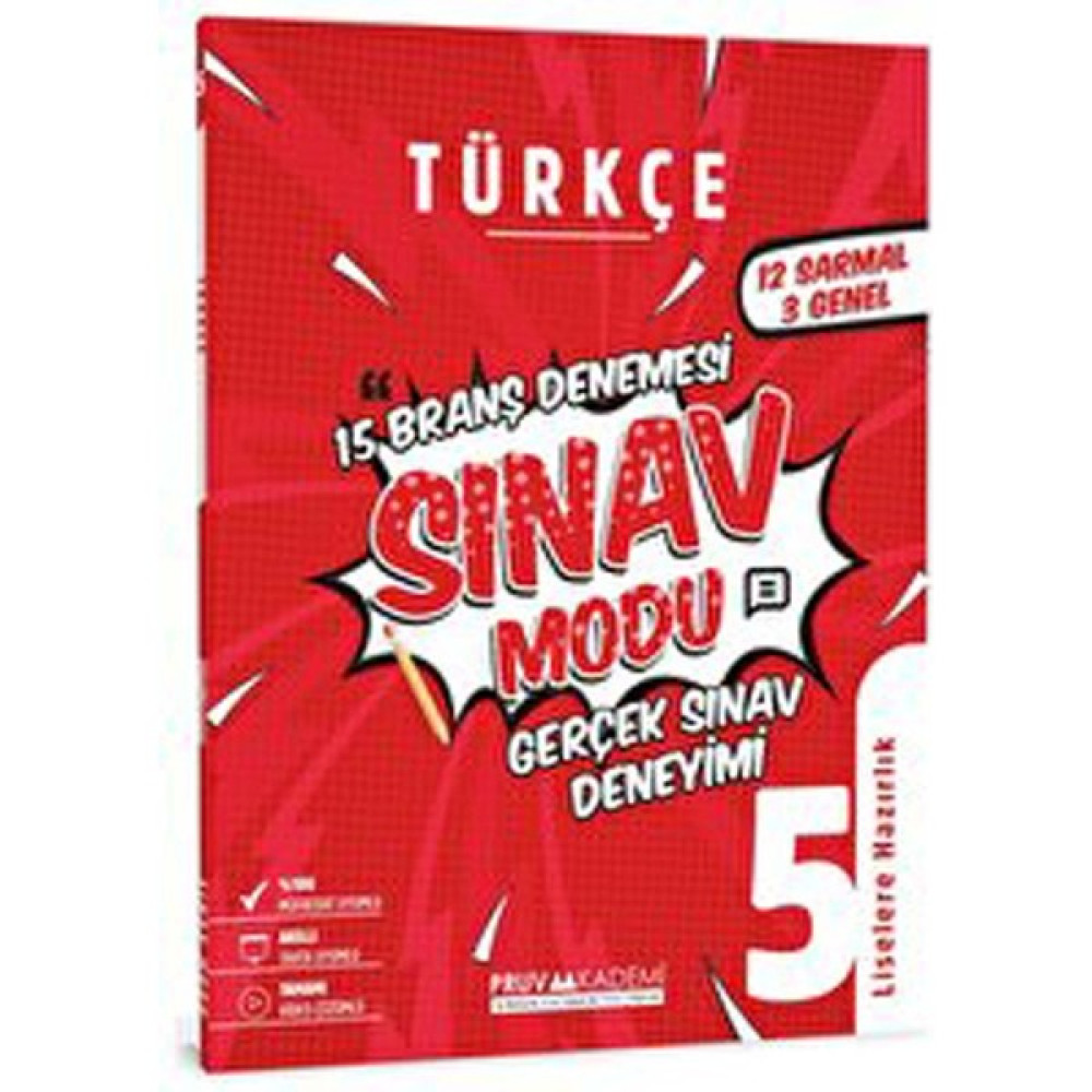 Pruva Akademi 5. Sınıf Türkçe Sınav Modu 15 Branş Deneme Pruva Akademi Tüm Dersler Fiyatı