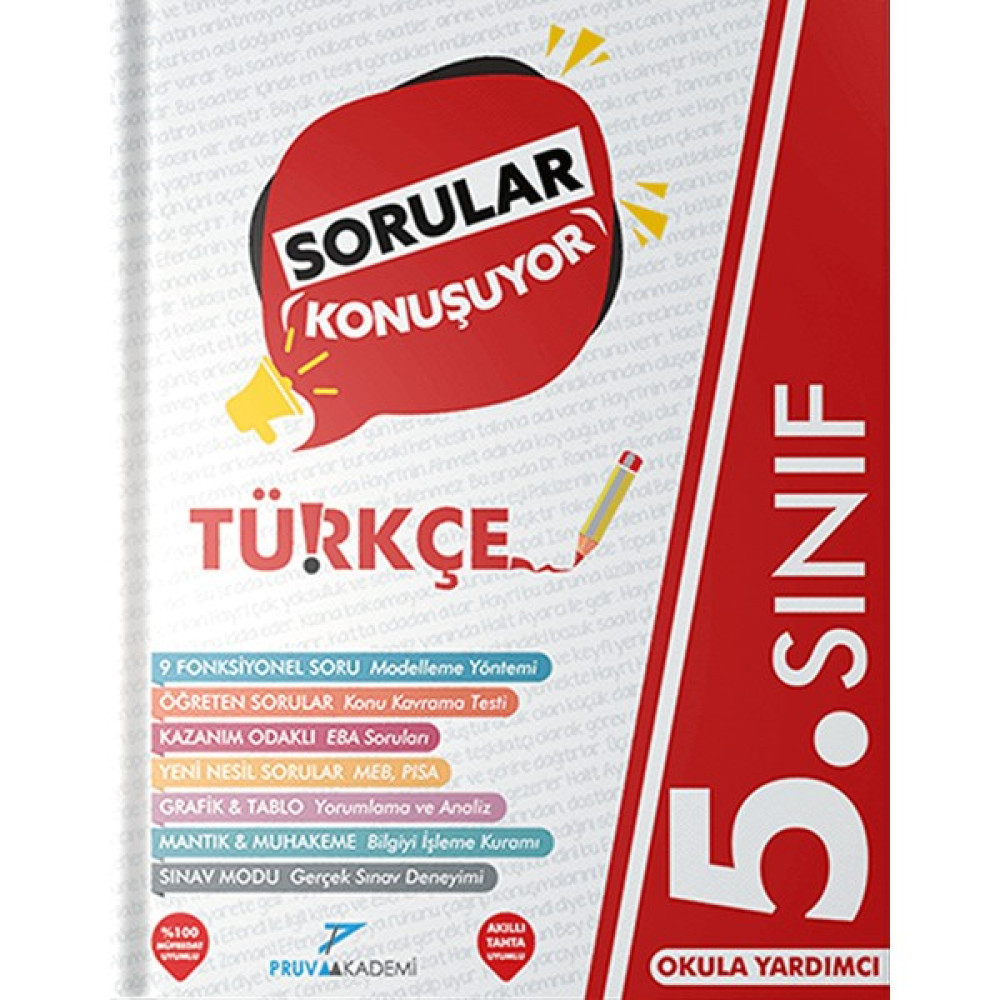 Pruva Akademi 5.sınıf Yeni Türkçe Sorular Konuşuyor Soru Bankası Kaynak Kitapları Fiyatı