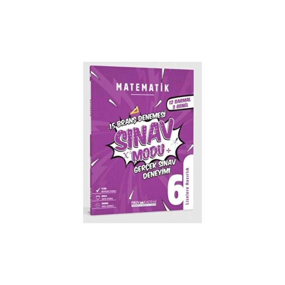 Pruva Akademi 6. Sınıf Matematik Sınav Modu 15 Deneme Pruva Akademi Tüm Dersler Fiyatı