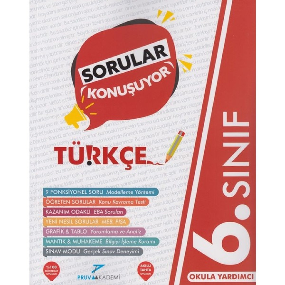 Pruva Akademi 6. Sınıf Türkçe Sorular Konuşuyor Soru Bankası Türkçe Fiyatı