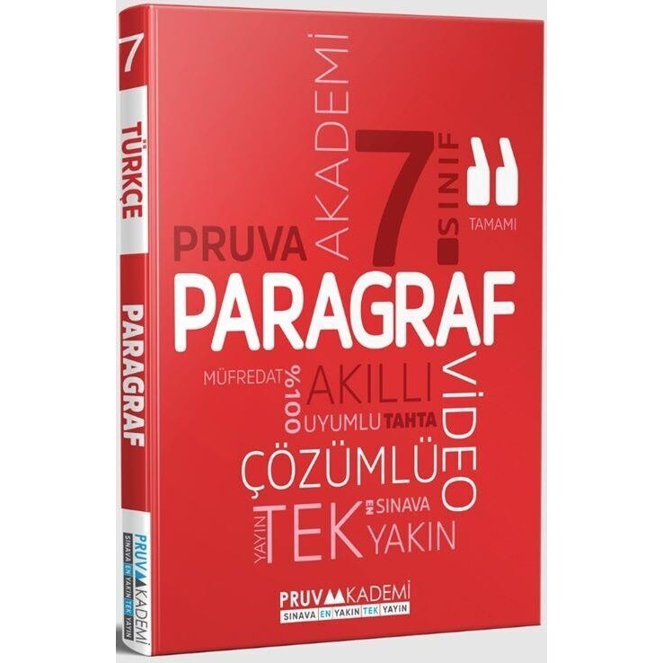 Pruva Akademi 7. Sınıf Paragraf Soru Bankası Kaynak Kitapları Fiyatı