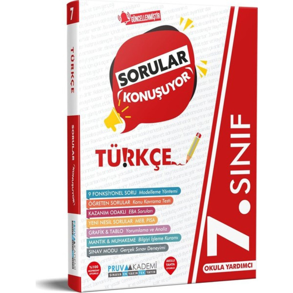 Pruva Akademi 7. Sınıf Türkçe Sorular Konuşuyor Türkçe Fiyatı