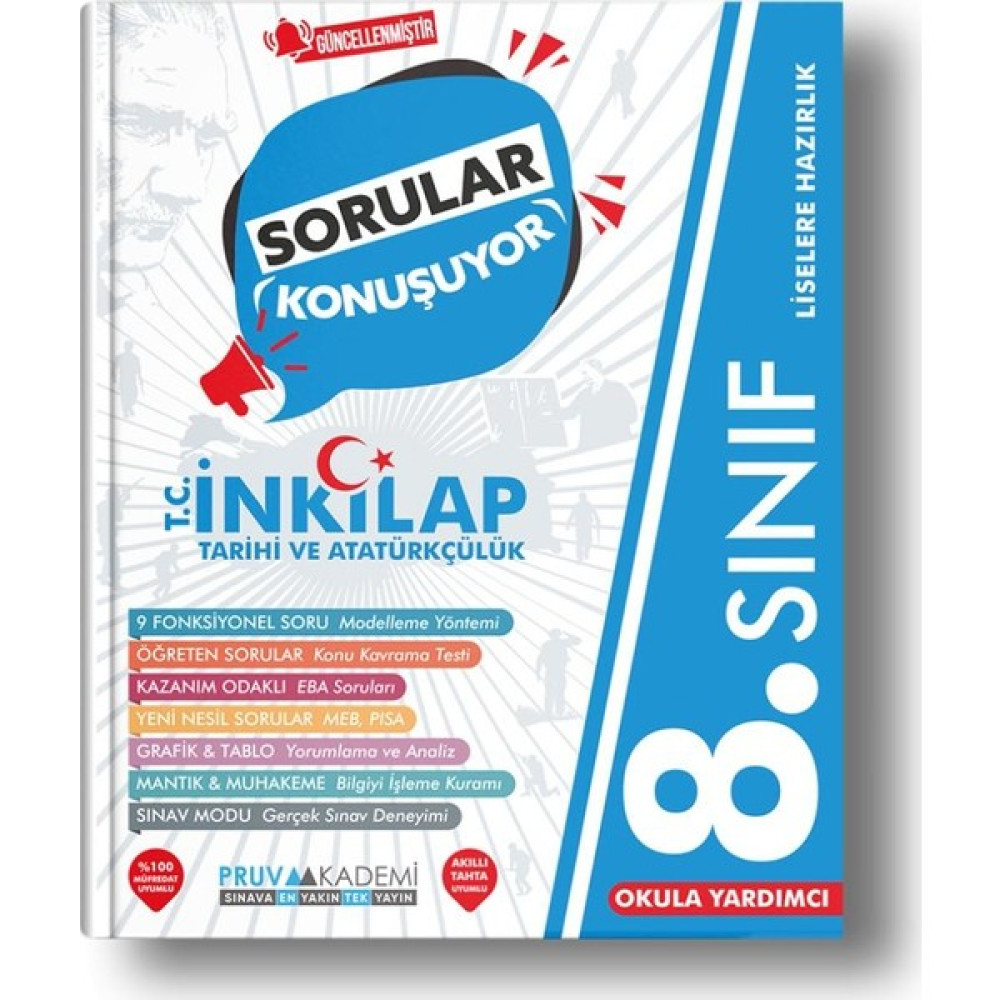 Pruva Akademi 8. Sınıf T.C. Inkılap Tarihi ve Atatürkçülüksorular Konuşuyor Ders Sınav Kitapları Fiyatı