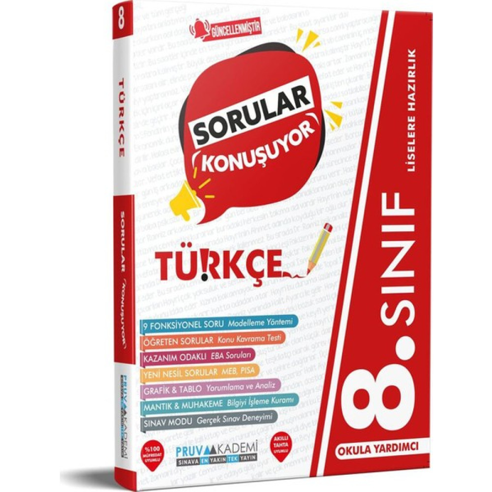Pruva Akademi 8.sınıf Türkçe Soru Bankası Türkçe Fiyatı