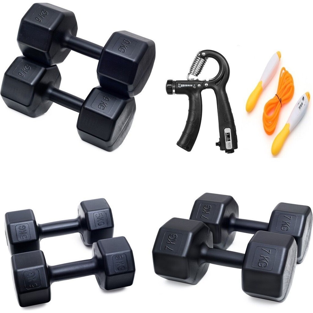 Ps Spor 3 Çift Dambıl Set 5 kg + 7 kg + 9 kg + Sayaçlı Atlama Ipi + Ayarlanabilir Sayaçlı El Yayı Diğer Fiyatı