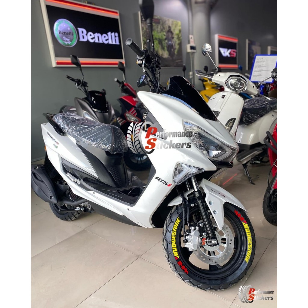 Ps Stickers Bridgestone Motorsiklet Scooter Lastik Yazısı Sticker 8 Adet (Rks Mondial Falcon Kuba Yamaha Honda Tüm Motorlara Uyumlu) - 25 - Sarı Scooter Fiyatı