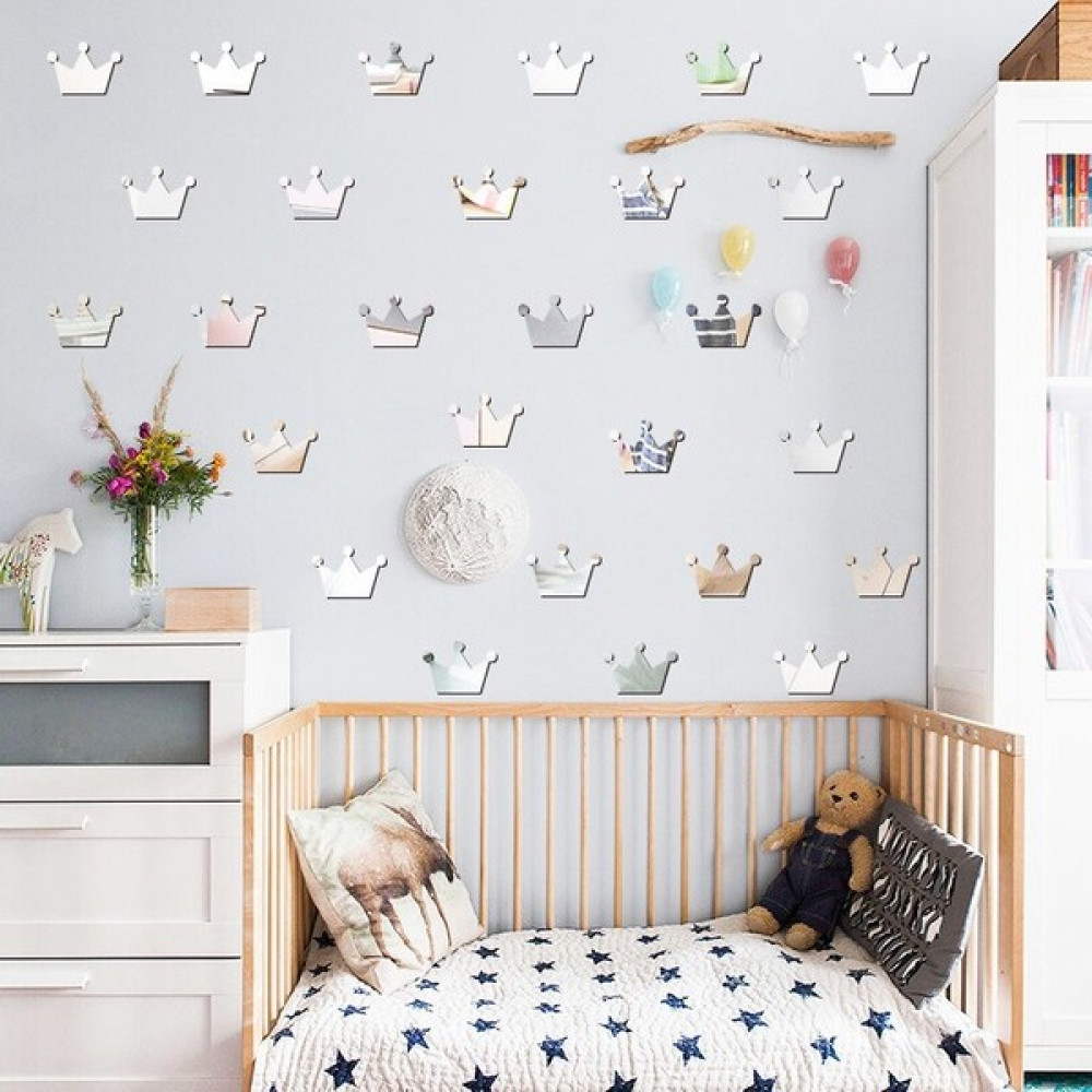 Ps Stickers Pleksi 15 Adet Kral Tacı Gümüş Dekoratif Duvar Antre Tavan Süsü Arkası Yapışkanlı Pleksi Süs Ayna Fiyatı