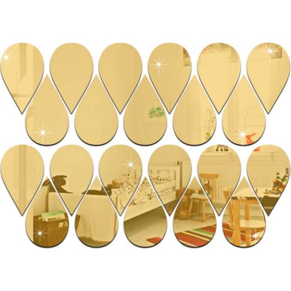 Ps Stickers Pleksi Süs 4*6 cm 22X Adet Gold Damla Süs Tavan Duvar Dekoratif Ayna Fiyatı