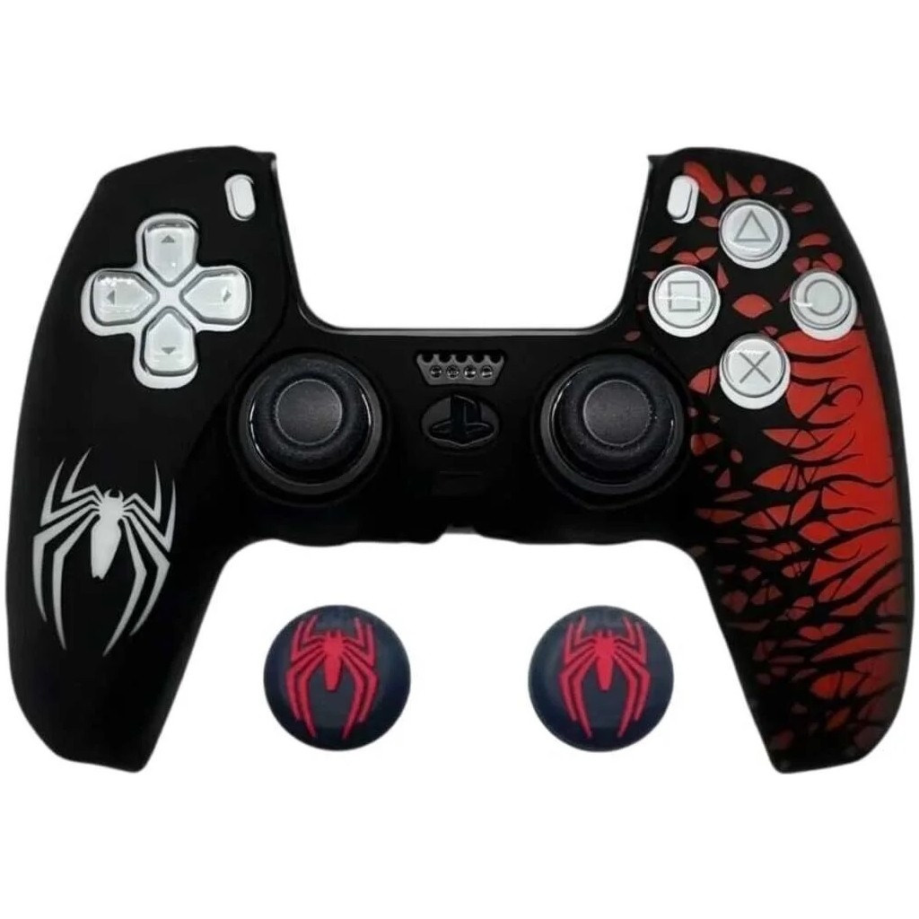 Ps5 Dualsense Spider-Man Koruyucu Silikon Kılıf + Analog Silikon Koruyucu - SpiderMan Siyah Kırmızı Xbox Oyun Kolu ve Aksesuarları Fiyatı