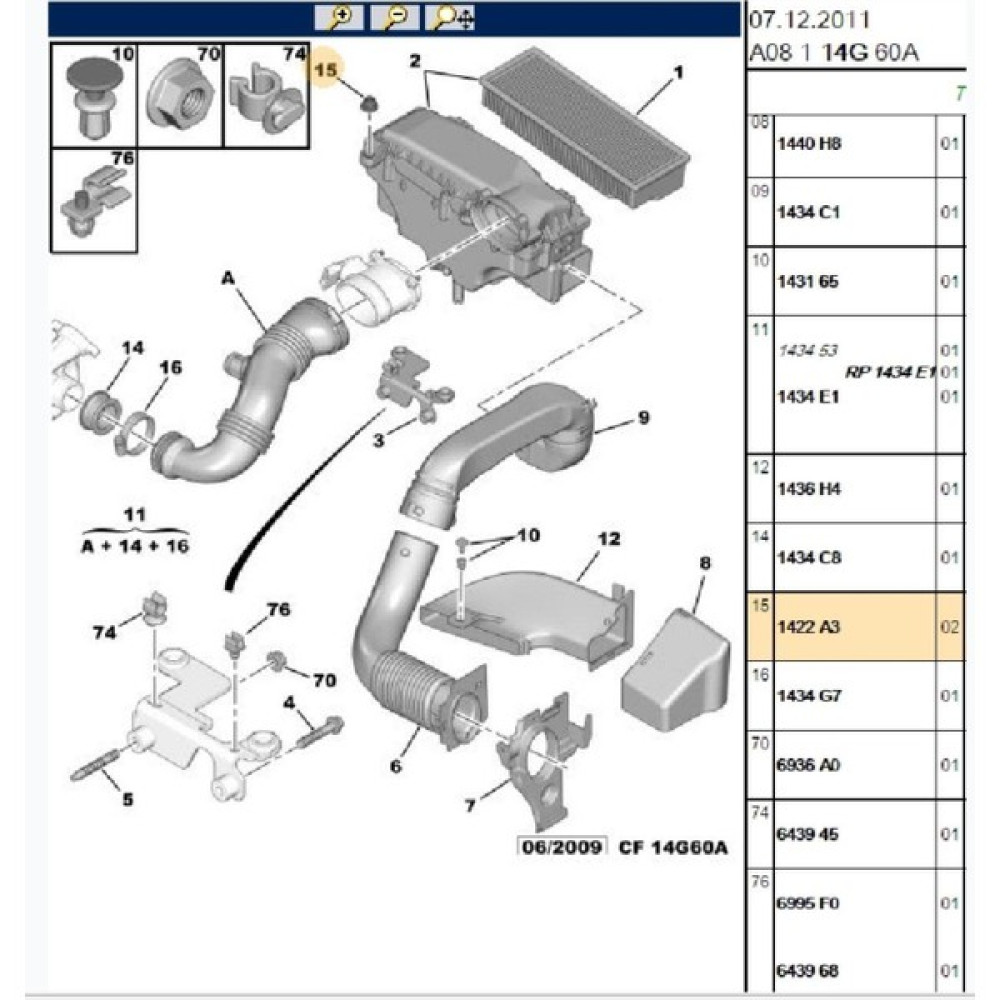 Psa Hava Filtre Kutu Lastiği 207 307 308 Partner Tepee C2 C3 C4 Berlingo (1422A3-BPE260027) Oto Boyaları Fiyatı