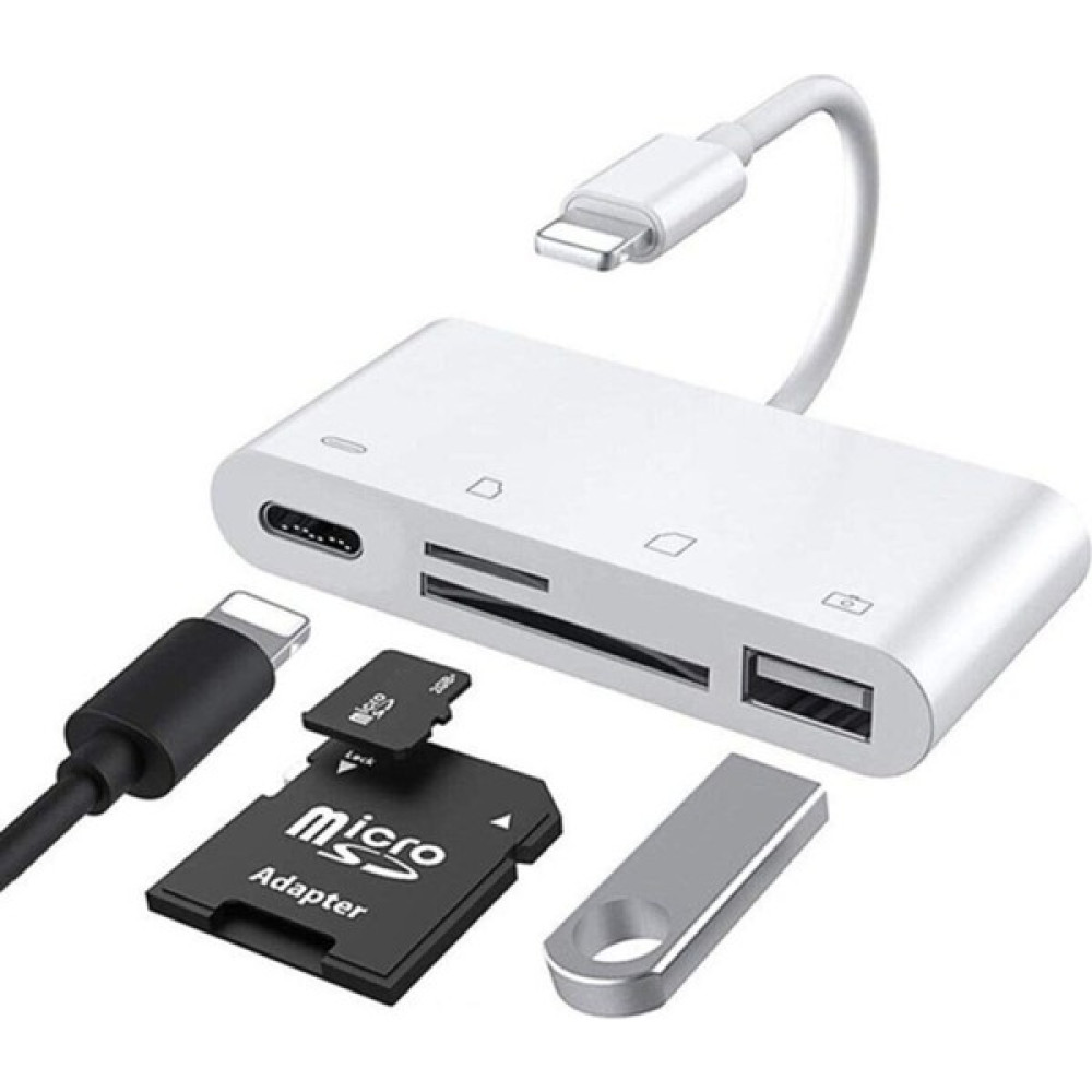 Psgt 4in1 Lightning To Tf.sd Card Kamera Adaptörü - Beyaz Telefon Yedek Parça Fiyatı