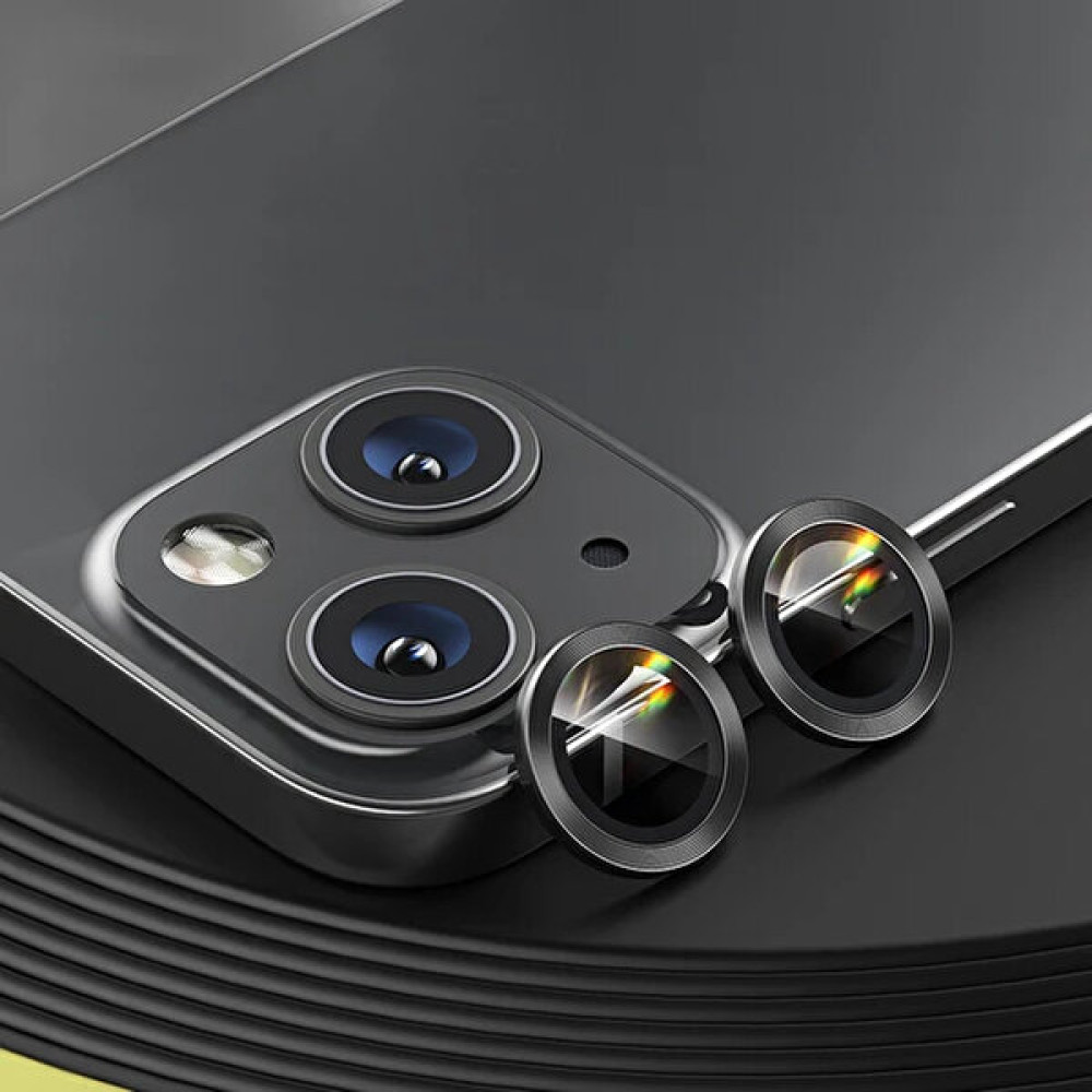 PSGT  ıphone 13/13 Mini Uyumlu Alüminyum Alaşım 3D Kamera Lens Koruyucu Siyah - iPhone 13 Cep Telefonu Ekran Koruyucusu Fiyatı