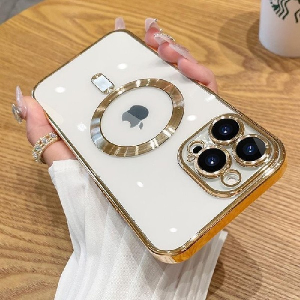 Psgt IPhone 14 14 Pro 14 Plus 14PROMAX Lüks Magsafe Manyetik Kare Kaplama Çerçeve Telefon Kılıf - iPhone 14 Pro Max - Antik Beyaz Cep Telefonu Kılıfı Fiyatı