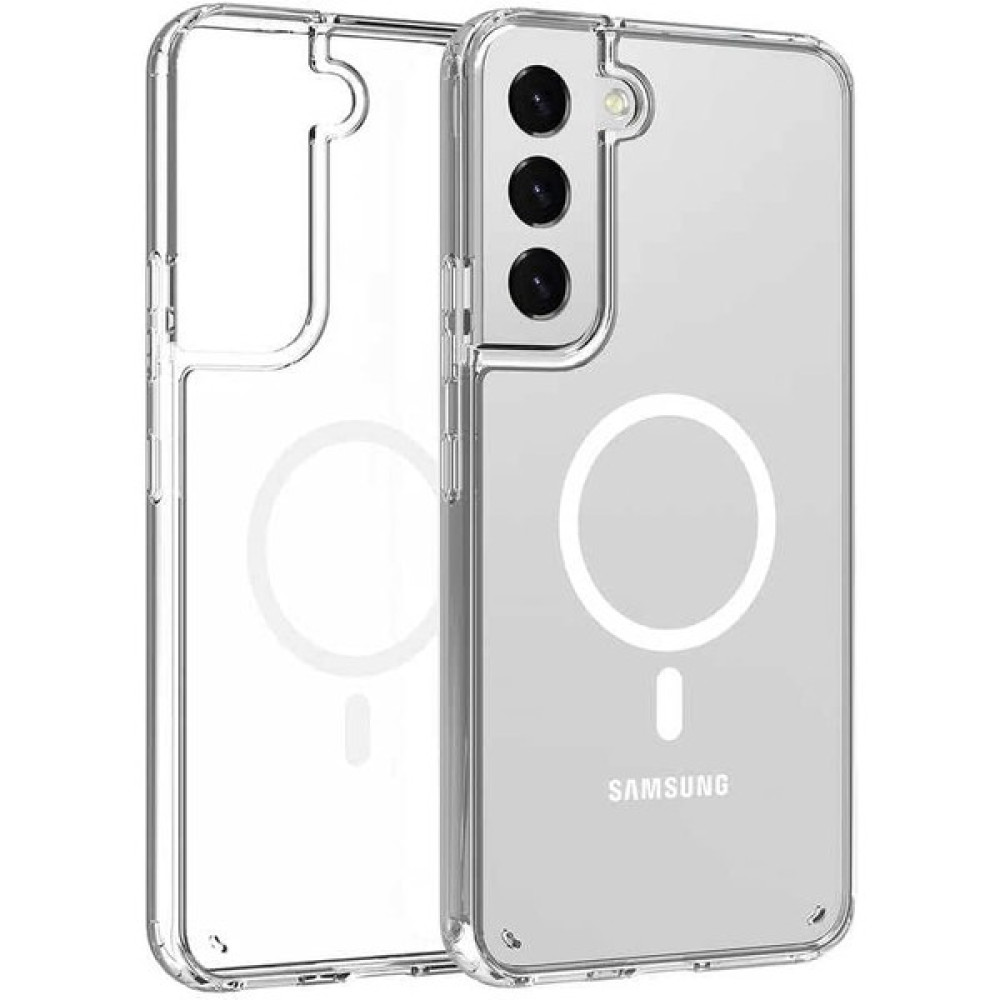 PSGT Samsung Galaxy ile Uyumlu Kılıf Şeffaf Silikon, Wireless Magsafe ile Uyumlu Kapak - Galaxy S22 Plus - Beyaz Cep Telefonu Kılıfı Fiyatı